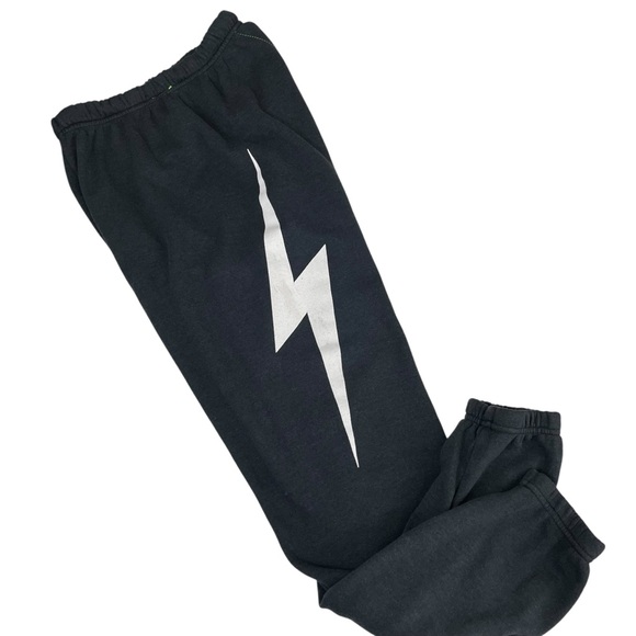 Aviator Nation White Lightning BOLT Sweatpants Navy Blue Small - Picture 10 of 14